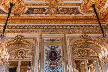 Paris, France, August 11, 2021: Interiors And Architectural Details Of Hotel De La Marine, In Place De La Concorde.