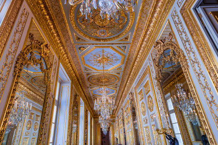 Paris, France, August 11, 2021: Interiors And Architectural Details Of Hotel De La Marine, In Place De La Concorde.