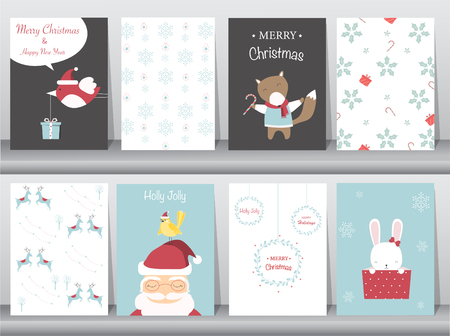 かわいい動物と冬の服 かわいい動物 ベクトル イラストのかわいいクリスマス背景のセットのイラスト素材 ベクタ Image 89537425