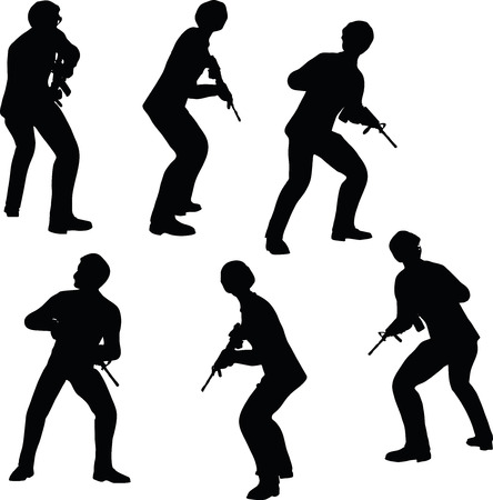 ビジネスマンの兵士のシルエットで Eps 10 ベクトル イラスト スタンドします のイラスト素材 ベクタ Image