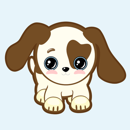 cute puppy with expressive eyes and big ears vector vet or pet