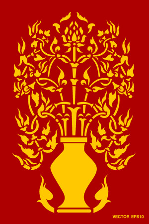 Tree Art Line Thai Vector Eps