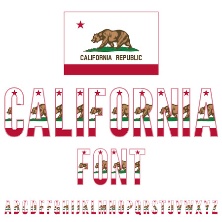California Lone Star USA State Flag Font Alphabet Numbers And California Lone Star USA State Flag Font Alphabet Numbers And