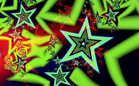 colorful fractal stars of all colors of the rainbow stock photo