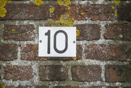 Huisnummer number plate 10 Huisnummer number plate 10
