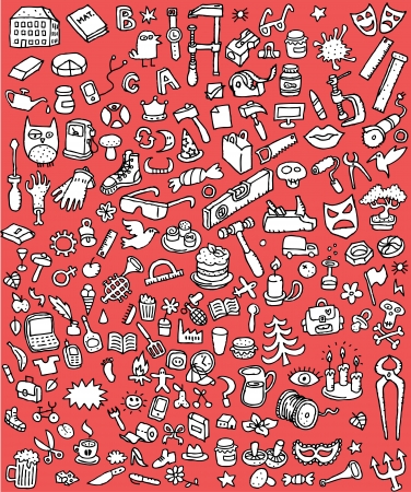 黒と白の No 1 の多数の小さい手描きイラスト ビネットの大きなアイコンを設定する落書きコレクションのイラスト素材 ベクタ Image 黒と白の No 1 の多数の小さい手描きイラスト ビネットの大きなアイコンを設定する落書きコレクションのイラスト素材 ベクタ Image