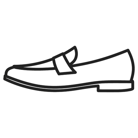 Beautiful hand-drawn outlined icon of a men's shoe in white background