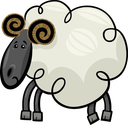 かわいい Ram または羊牧場動物漫画のキャラクターのイラスト のイラスト素材 ベクタ Image
