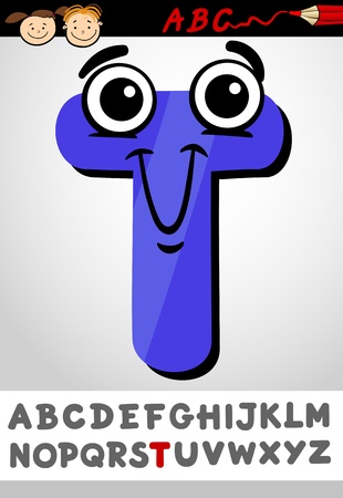 Cartoon Illustration Cute Capital Letter T From Alphabet For Cartoon Illustration Cute Capital Letter T From Alphabet For