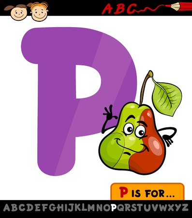 リンゴ果実のアルファベット文字の大文字 A の子供の教育のための漫画の実例 のイラスト素材 ベクタ Image