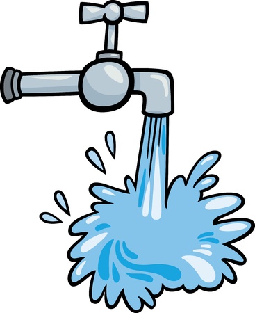 水道の蛇口と水滴 白い背景のイラスト のイラスト素材 ベクタ Image