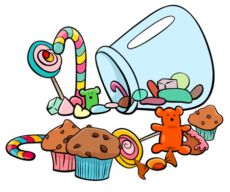 黒と白漫画キャンディやケーキ塗り絵のような甘い食べ物のイラスト のイラスト素材 ベクタ Image 黒と白漫画キャンディやケーキ塗り絵のような甘い食べ物のイラスト のイラスト素材 ベクタ Image