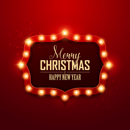 christmas background retro christmas light sign vector christmas light sign