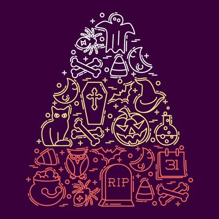 キャンディ コーンの形をした様式化されたハロウィン イラスト グラフィックをグループ化と簡単な編集のためのいくつかの層で のイラスト素材 ベクタ Image キャンディ コーンの形をした様式化されたハロウィン イラスト グラフィックをグループ化と簡単な編集のためのいくつかの層で のイラスト素材 ベクタ Image