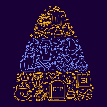 stylized halloween illustration in the shape of candy corn graphics
