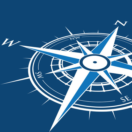 Blue compass background