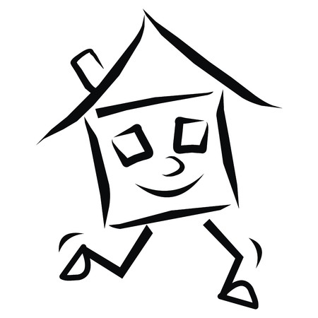 ホーム 面白い黒スケッチを実行されています アイコン のイラスト素材 ベクタ Image ホーム 面白い黒スケッチを実行されています アイコン のイラスト素材 ベクタ Image