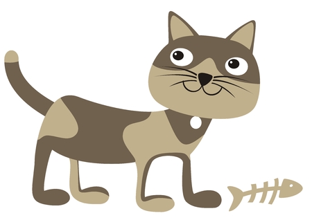 5 つのかわいい猫が段ボール箱で遊んでのベクトル イラスト のイラスト素材 ベクタ Image