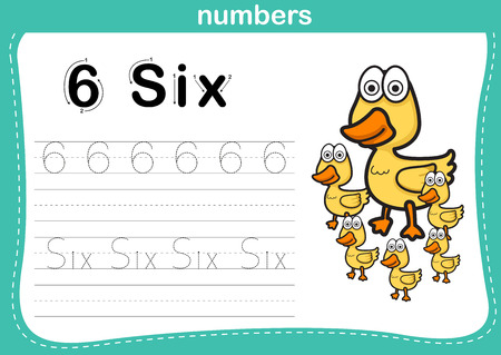 Worksheets Kindergarten Exercise connecting dot and printable numbers exercise with lovely cartoon for preschool kindergarten kids illustration stock