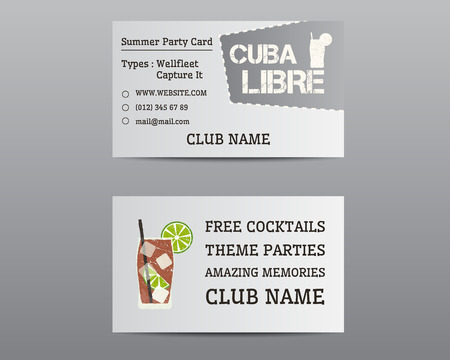 summer cocktail party flyer layout template with blue lagoon party layout template