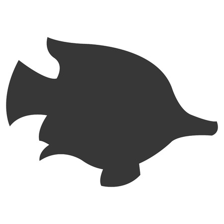 シンプルなフラット デザイン曼荼羅熱帯魚アイコン ベクトル図には 動物のぬりえのイラスト素材 ベクタ Image