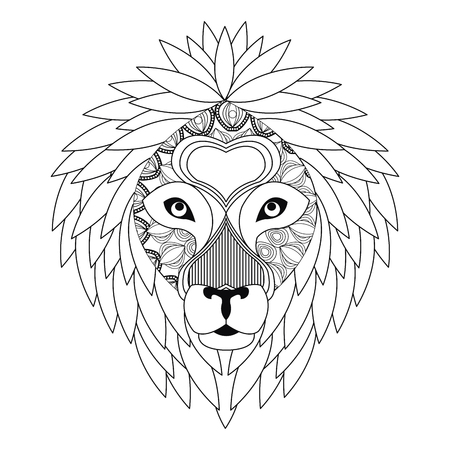 ライオンが分離されました 動物 Zentangle 手描きイラスト のイラスト素材 ベクタ Image ライオンが分離されました 動物 Zentangle 手描きイラスト のイラスト素材 ベクタ Image