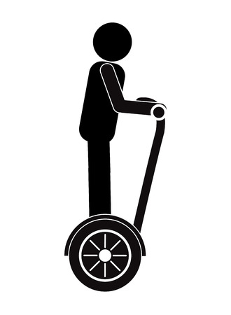 セグウェイ トランスポート アイコン ベクトル イラストをフラットなデザインの人のイラスト素材 ベクタ Image
