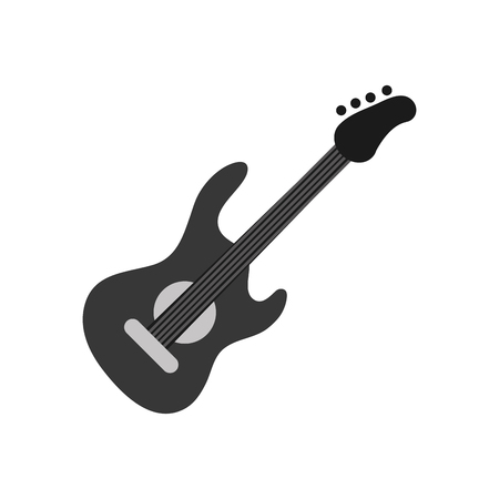 モノクロの黒と白のシルエットのエレク トリック ギターのイラスト素材 ベクタ Image モノクロの黒と白のシルエットのエレク トリック ギターのイラスト素材 ベクタ Image