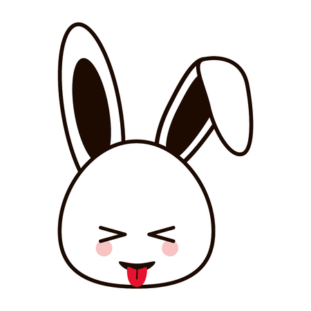 Flat design cute rabbit cartoon vector illustration