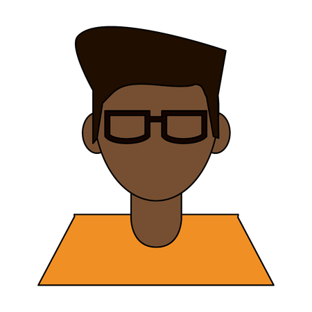 メガネ男アイコン画像ベクトル イラスト デザインを身に着けている若者の顔のイラスト素材 ベクタ Image