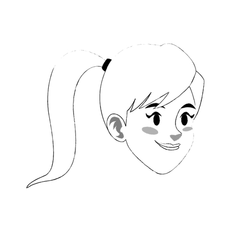 ポニーテール アイコン画像ベクトル イラスト デザイン簡単なスケッチ線の若いきれいな女性 のイラスト素材 ベクタ Image ポニーテール アイコン画像ベクトル イラスト デザイン簡単なスケッチ線の若いきれいな女性 のイラスト素材 ベクタ Image