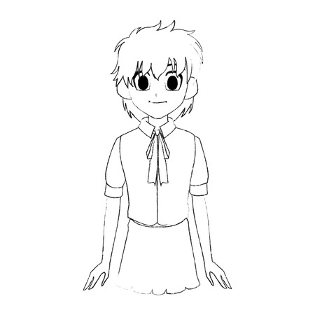 キュートな若い学生の女の子アニメや漫画アイコン画像ベクトル イラスト デザイン のイラスト素材 ベクタ Image キュートな若い学生の女の子アニメや漫画アイコン画像ベクトル イラスト デザイン のイラスト素材 ベクタ Image