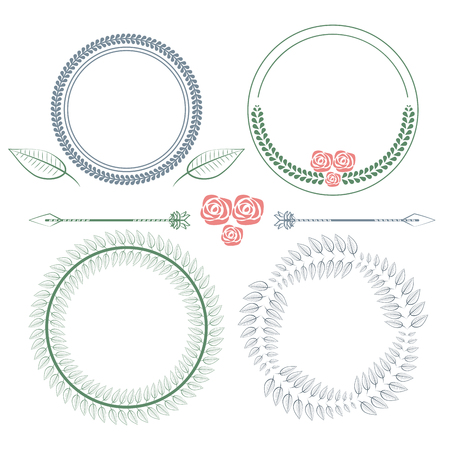 Floral frame card rustic decoration label template vector illustration