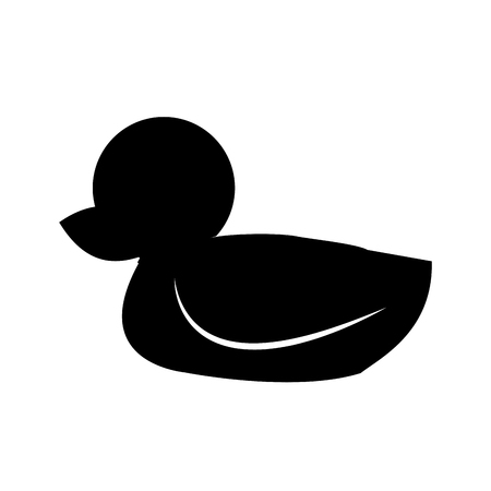 rubber duck bath toy icon silhouette vector illustration royalty