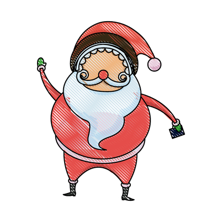 サンタ クロースのキャラクターの頭は白ひげと伝統的なクリスマス メリー ベクトル イラストの髭のイラスト素材 ベクタ Image