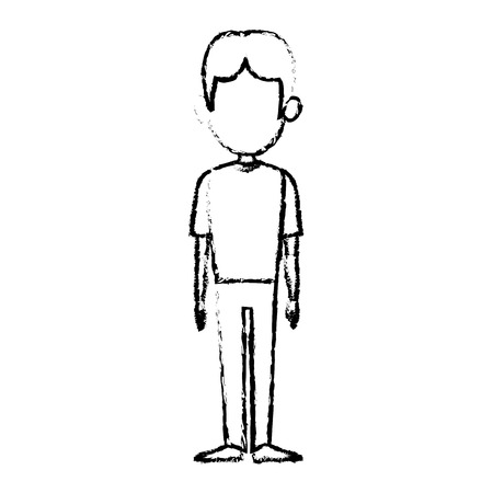 カジュアルな服装の画像ベクトル イラストのポーズで若い男のイラスト素材 ベクタ Image