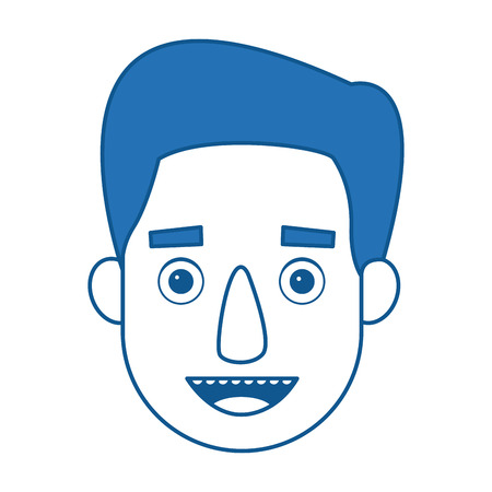 man profile cartoon face person character vector illustration
