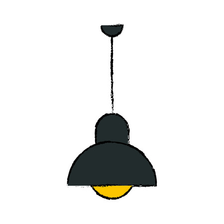 Oficina De Lámpara De Dibujo Colgando Ilustración De Vector Colgante Lámpara Bombilla Luz Ilustración De Dibujos
