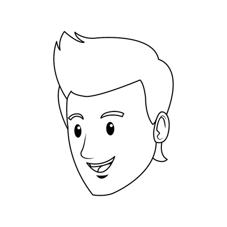 男文字学生顔笑顔人ベクトル イラスト のイラスト素材 ベクタ Image