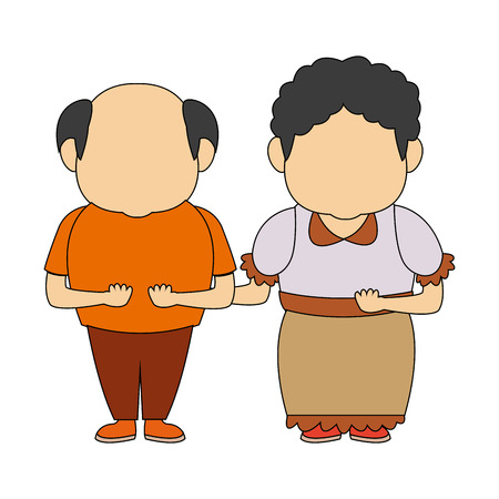幸せなおじいちゃんとおばあちゃんの素敵な人に立ってベクトル イラストのイラスト素材 ベクタ Image