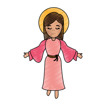 祝福された神聖な聖母マリアのアイコン ベクトル イラスト グラフィック デザインのイラスト素材 ベクタ Image