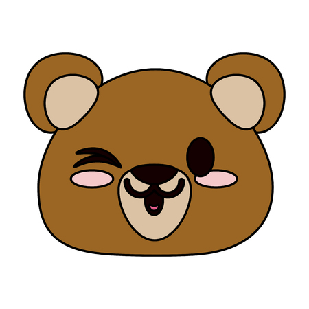 クマやカブかわいい動物漫画アイコン画像ベクトル イラスト デザイン のイラスト素材 ベクタ Image