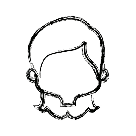 美少女顔の女性キャラクターの頭ベクトル イラスト のイラスト素材 ベクタ Image