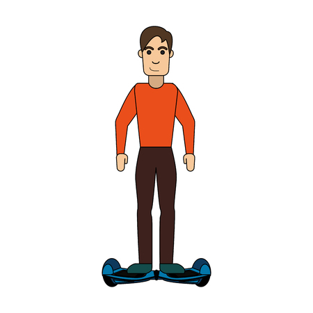 ホバーボード アイコン画像ベクトル イラスト デザインに乗る男 のイラスト素材 ベクタ Image