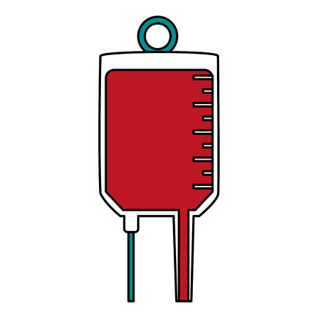 iv bag with blood icon image vector illustration design - 87449300