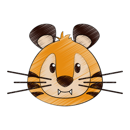 かわいい虎の漫画のアイコンベクトルイラストグラフィックデザインのイラスト素材 ベクタ Image