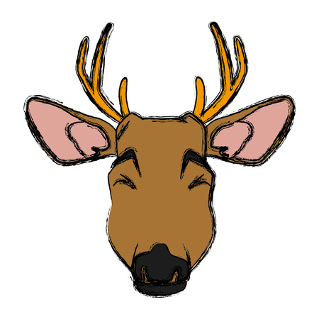 かわいいトナカイのアイコン ベクトル イラスト グラフィック デザインを描くのイラスト素材 ベクタ Image