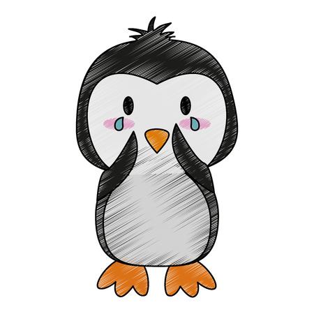 ペンギンかわいい動物漫画アイコン画像ベクトル イラスト デザインを泣いています のイラスト素材 ベクタ Image 90650399