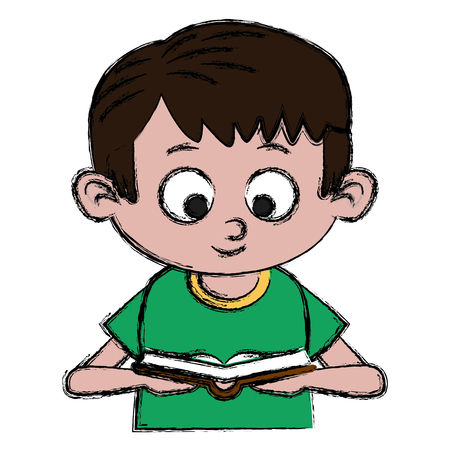 かわいい男子学生漫画アイコンベクトルイラストグラフィックデザイン のイラスト素材 ベクタ Image