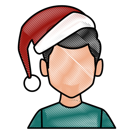 クリスマス帽子アイコンベクトルイラストグラフィックデザインの男のイラスト素材 ベクタ Image